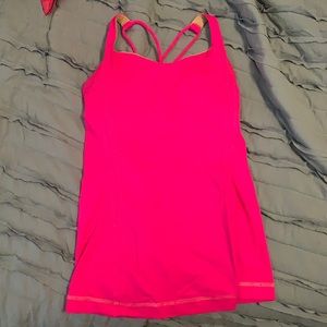 hot pink lululemon tank top worn twice very cute and comfortable